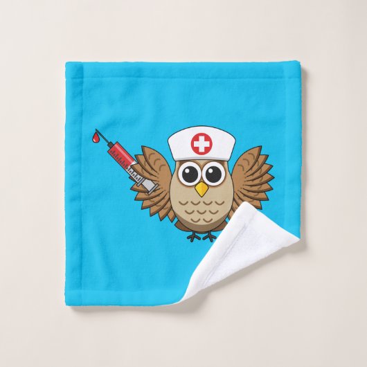 Chouette infirmière mignonne avec dessin à la seri (Gant de toilette)