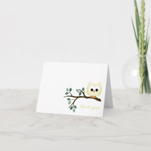 Chouette jaune Carte de remerciements