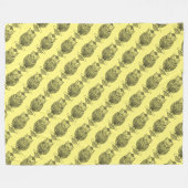 Chouette (jaune) - Couverture en polaire (Devant (Horizontal))