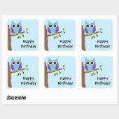 Chouette mignonne joyeux Sticker d'anniversaire (Feuille)