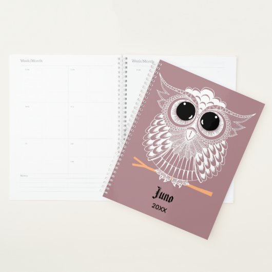 Chouette mignonne Mandala Doodle Motif de henné (Devant avec enveloppe)