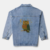 Chouette mignonne sur une branche brodée, look uni (Verso)
