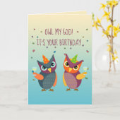 Chouette Mon Dieu ! C'est votre carte d'anniversai (Fleur jaune)