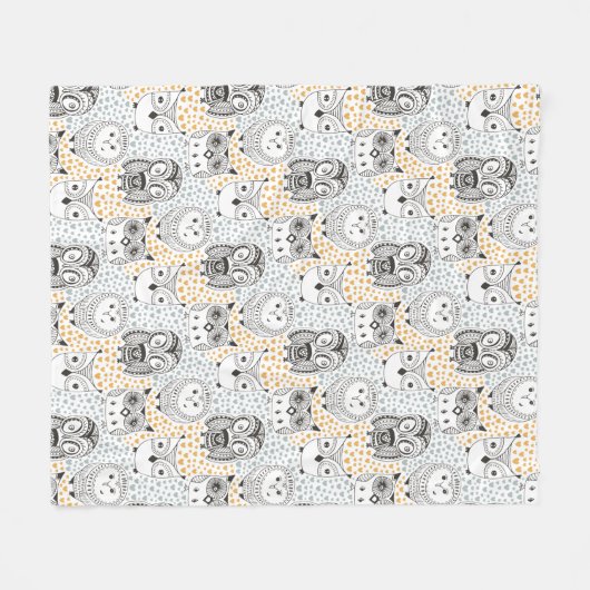 Chouette Motif couvertures en toison (Devant (Horizontal))