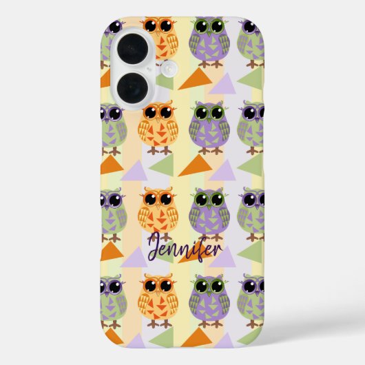 Chouette Motif Mignonne Coque-Mate Iphone 16 coque (Verso)