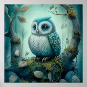 Chouette mystique de la forêt verte | Impression d (Devant)