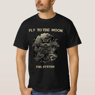 Chouette mystique et lune T-shirt "Voler vers la l