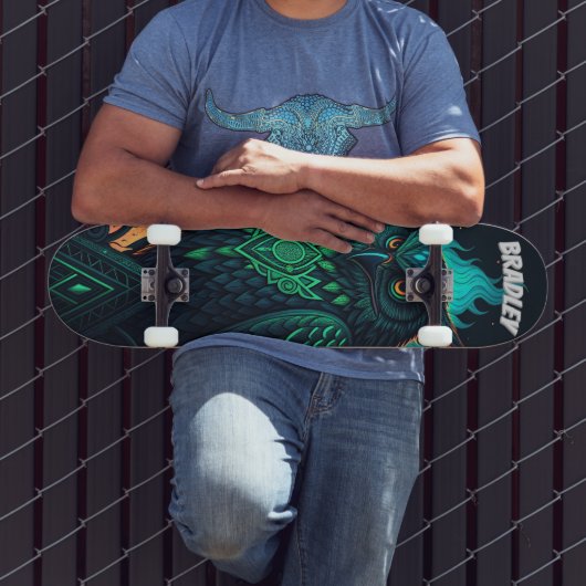 "Chouette mystique" Plateau de skateboard personna (Extérieur 3)