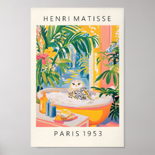 Chouette Neige Dans Poster De Baignoire, Mur De Sa