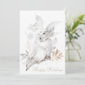 Chouette Neige Joyeuses Vacances 5x7 Carte Avec En (Debout devant)