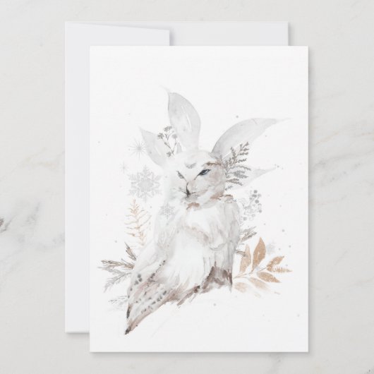 Chouette Neige Joyeuses Vacances 5x7 Carte Avec En (Dos)