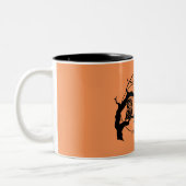 Chouette orange et noire Joyeuse Mug d'Halloween (Gauche)