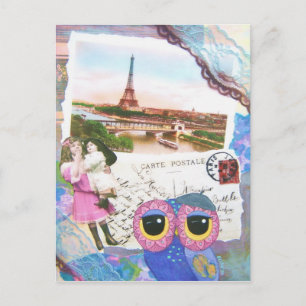 Chouette Owl gaat naar Parijs Briefkaart