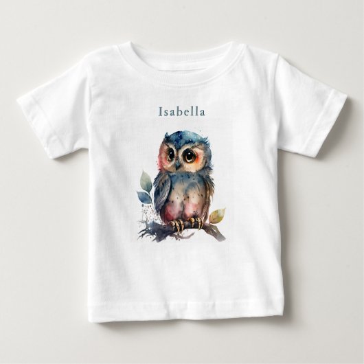 Chouette personnalisée mignonne T-shirt bébé (Devant)