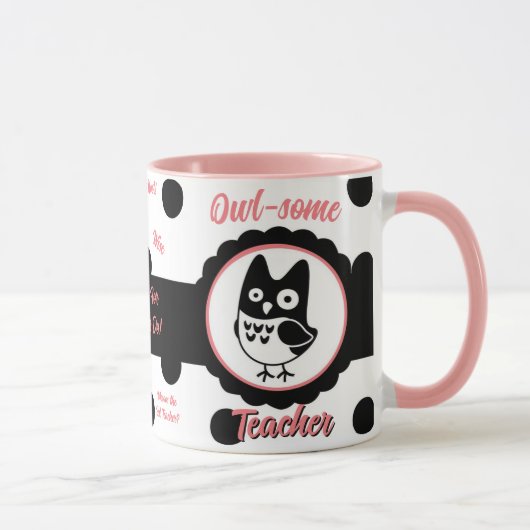 Chouette personnalisée - Mug de l'enseignant (Droite)