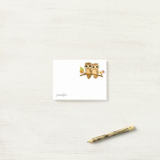 Chouette personnalisez les notes Post-it® (Sur un bureau)