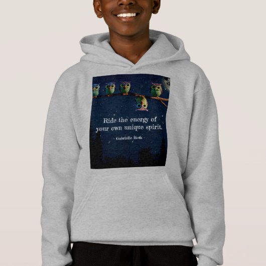 Chouette qui est différent avec un collage de devi (Devant)