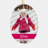 Chouette rose 3e anniversaire ornement photo (Dos)