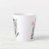 Chouette rose à cornes Latte Mug (Devant)