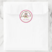 Chouette rose Anniversaire Fête Favoriser Stickers (Sac)