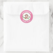 Chouette rose Baby shower Fille Favoriser Stickers (Sac)