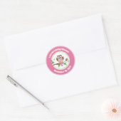 Chouette rose Baby shower Fille Favoriser Stickers (Enveloppe)
