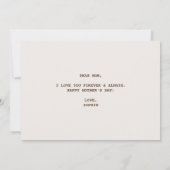 Chouette rose | Bonne carte de fête des mères (Dos)