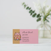 Chouette rose Carte de visite brun (Debout devant)