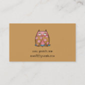 Chouette rose Carte de visite brun (Dos)