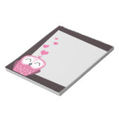 Chouette rose et Coeurs d'amour Bloc-notes (Tourné)