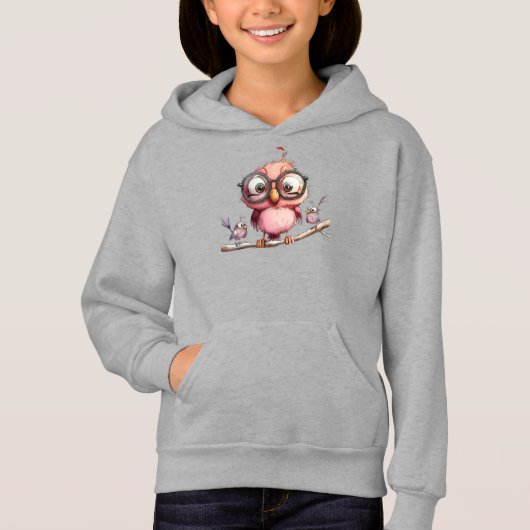 Chouette Rose Mignonne & Amis Oiseaux (Devant)