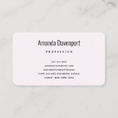 Chouette rose mignonne dans un Carte de visite de  (Dos)