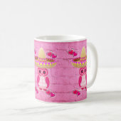 Chouette rose Mug (Devant droit)