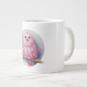 Chouette rose Mug de café blanc (Devant droit)