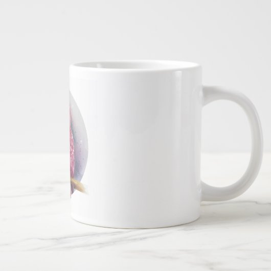 Chouette rose Mug de café blanc (Droite)