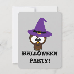 Chouette sorcière Halloween Party Invitation