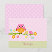 Chouette sur Carte de remerciements de branche (Devant / Derrière)