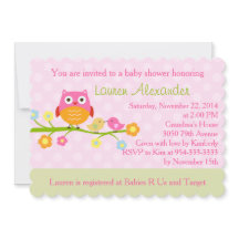 Chouette sur invitation de Baby shower de succursa