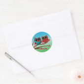 Chouette t'adore Stickers Rond (Enveloppe)