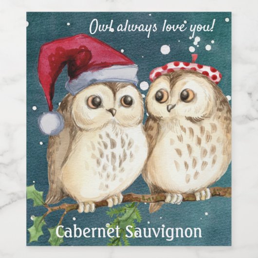 Chouette toujours vous aimer Vin Étiquette (Étiquettes simples)