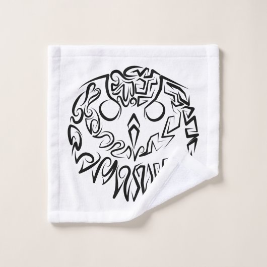 Chouette tribale noire et blanche (Gant de toilette)