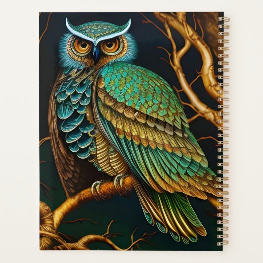 Chouette Turquoise et Or (Dos)