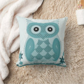 Chouette Turquoise Florale Mignonne Oreiller (Couverture)
