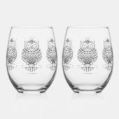 Chouette - Verre à vin (Verso)