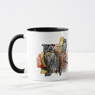 Chouette vintage Mug à café à deux tons