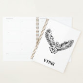 Chouette volante tribale noire et blanche (Devant avec enveloppe)