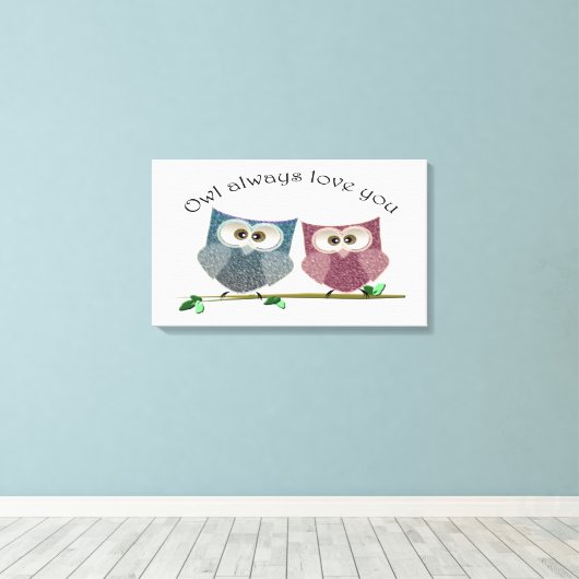 Chouette vous aime toujours, Poster en toile de Ch (Insitu (Plancher de Bois))