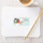 Chouettes adorables Étiquettes de adresse (En situation)