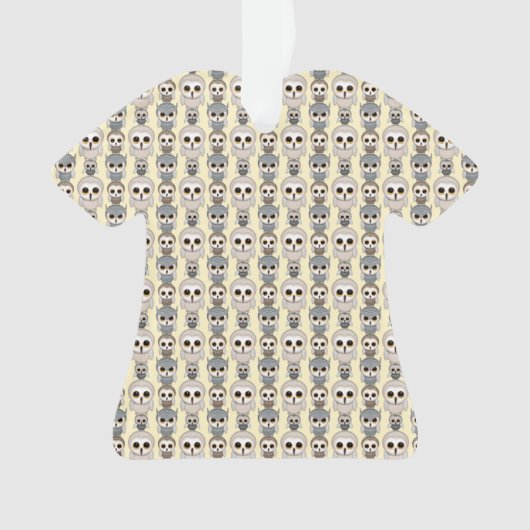 Chouettes adorables Motif sur Arrière - plan jaune (devant)