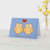 Chouettes Carte Mariage gay pour les chambres (Fleur jaune)